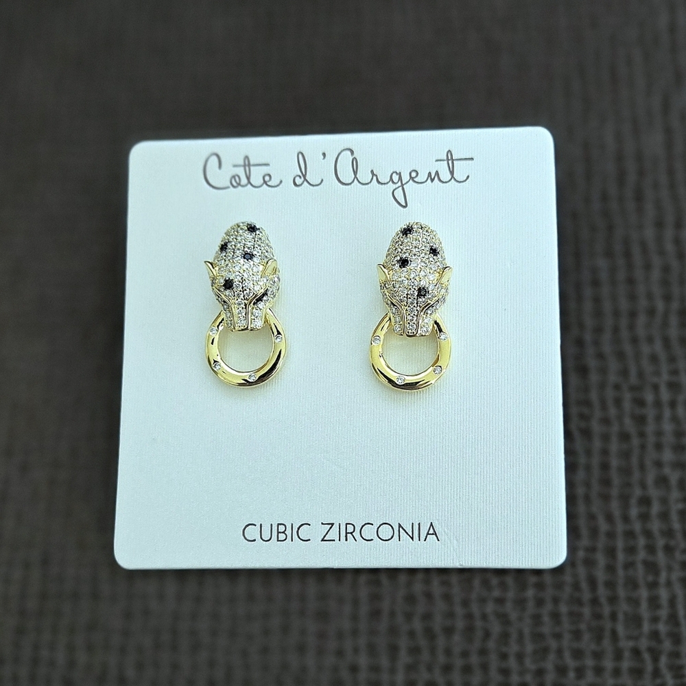Cote d'Argent Cheetah Grasping Gold💛 Ring⭕️ Earrings - Picture 14 of 16